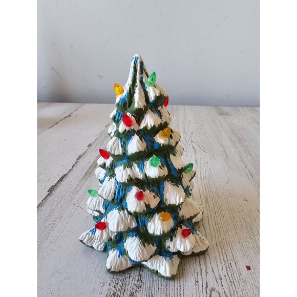 Vintage plaster tree light unique village Xmas decor - Picture 6 of 8